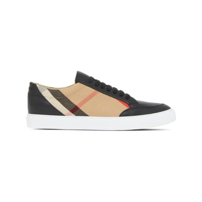 Burberry Women's Black Leather New Salmond Sneakers
