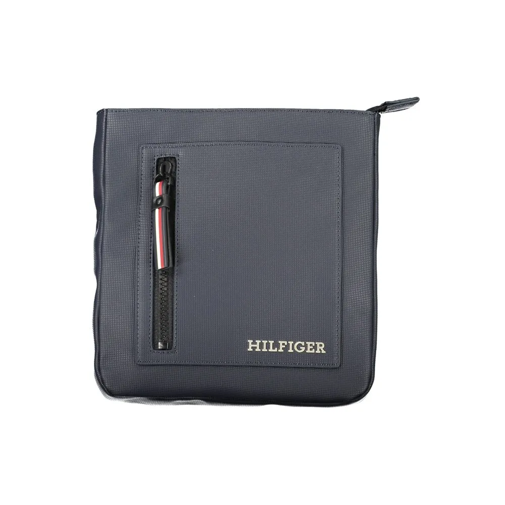 Tommy Hilfiger Men's Chic Blue Shoulder Bag with Contrasting Details