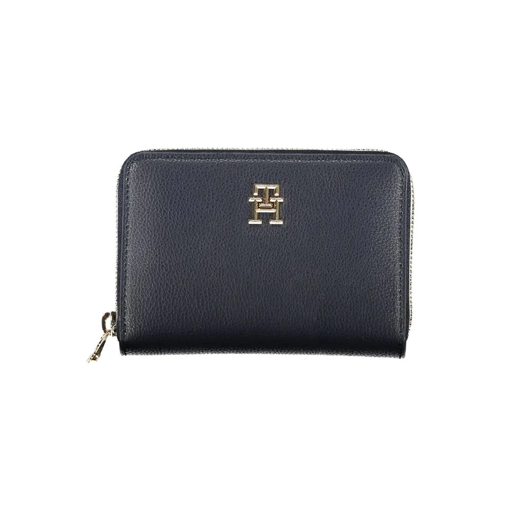 Tommy Hilfiger Women's Sleek Blue Multipurpose Wallet with Zip Closure