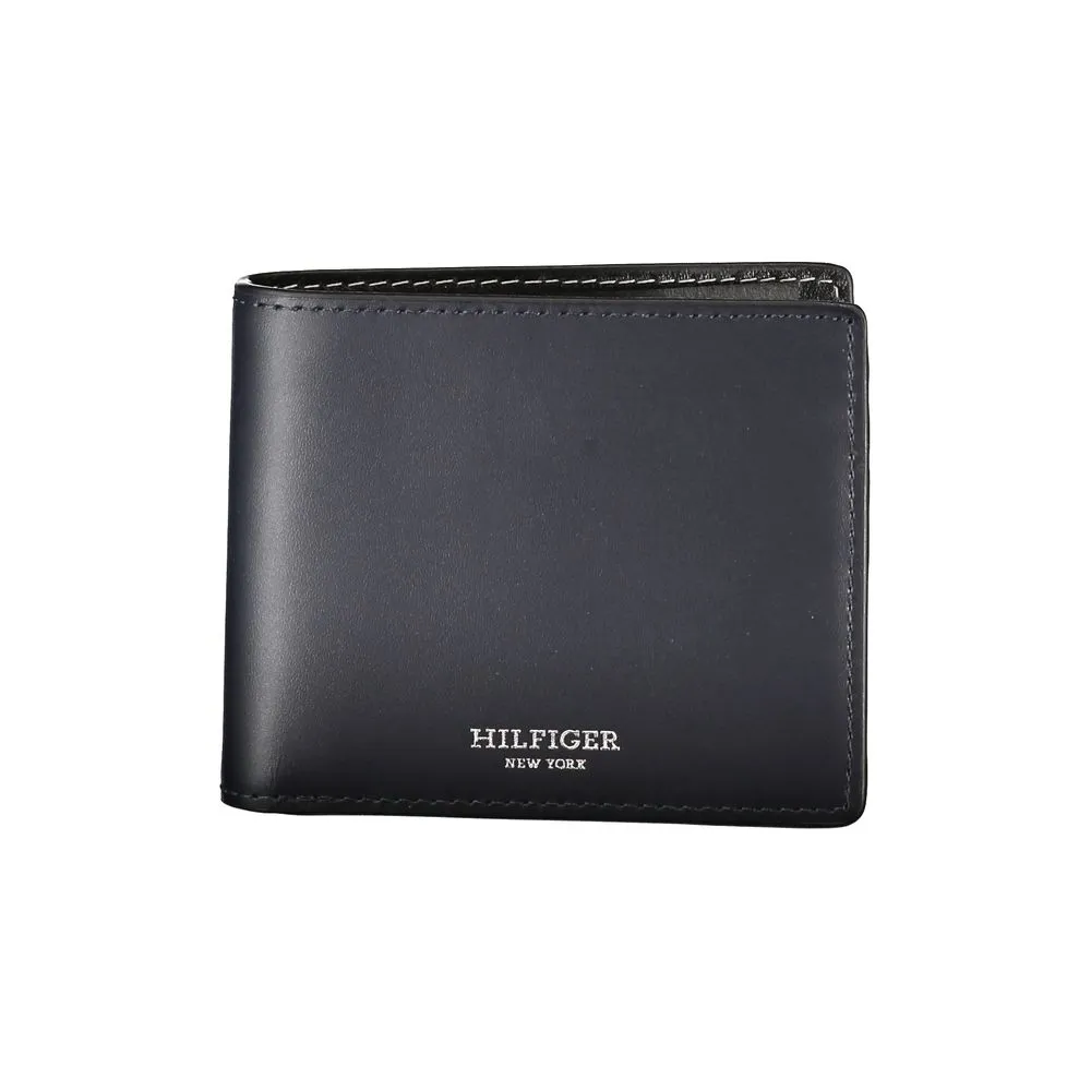 Tommy Hilfiger Men's Elegant Blue Leather Bifold Wallet