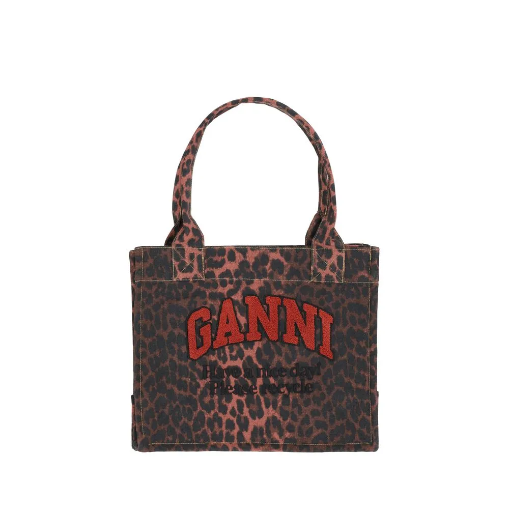 Ganni Women's Tote Bag with animal print