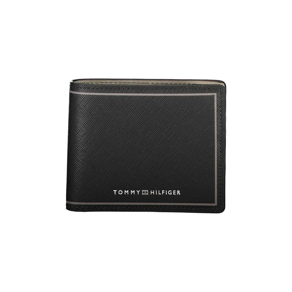 Tommy Hilfiger Men's Black Leather Double Card Wallet