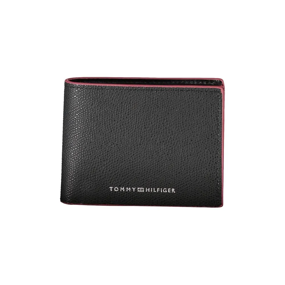 Tommy Hilfiger Men's Elegant Leather Bifold Wallet with Contrast Accents