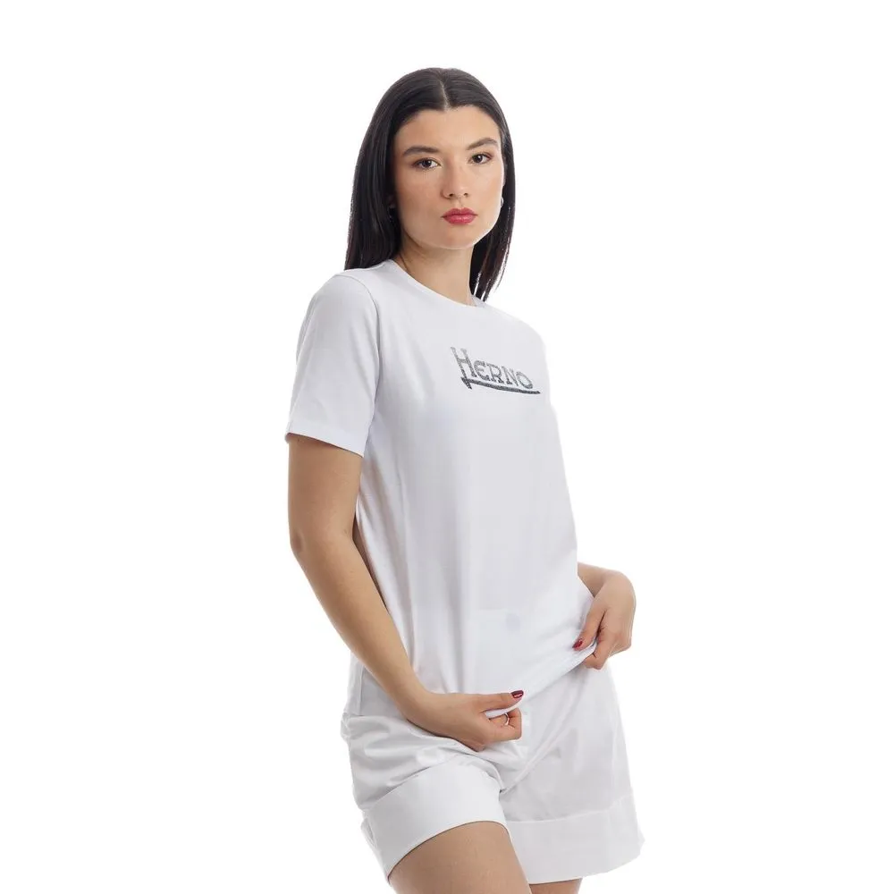 Herno Women's White Cotton Tops & T-Shirt