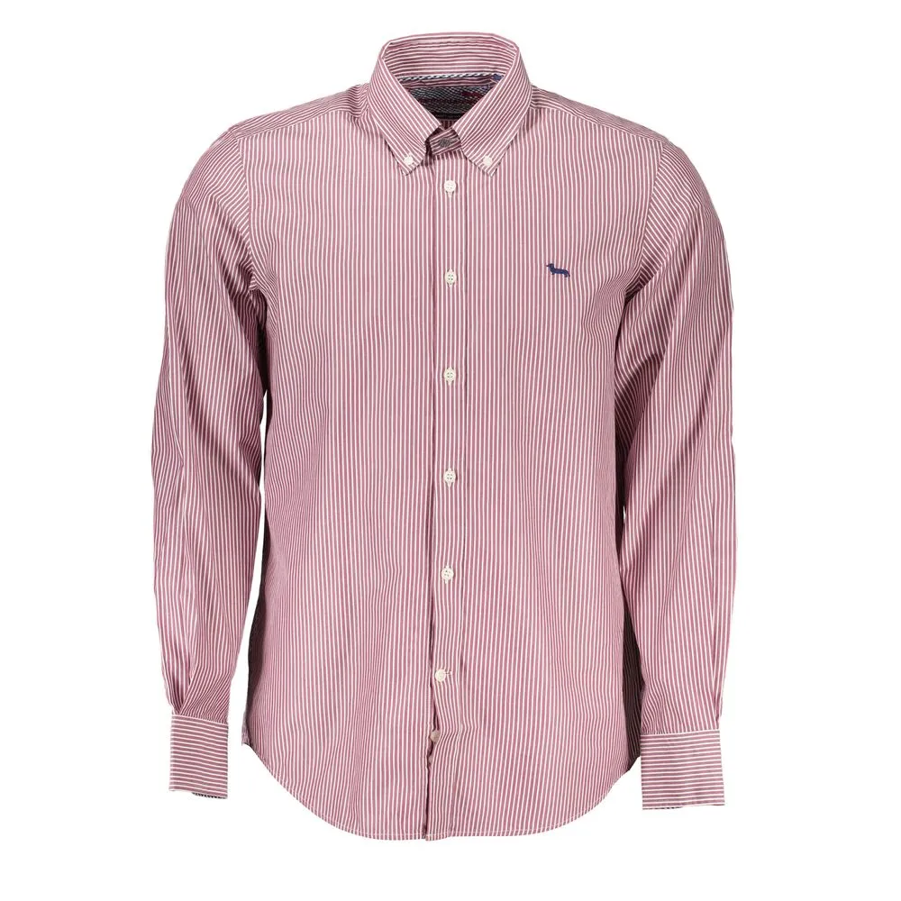 Harmont & Blaine Men's Elegant Pink Narrow Fit Long Sleeve Shirt