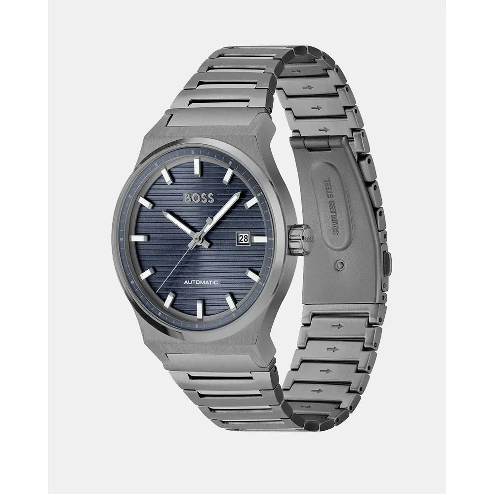 Hugo Boss Men's Gray Stainless Steel Stainless Steel Watch