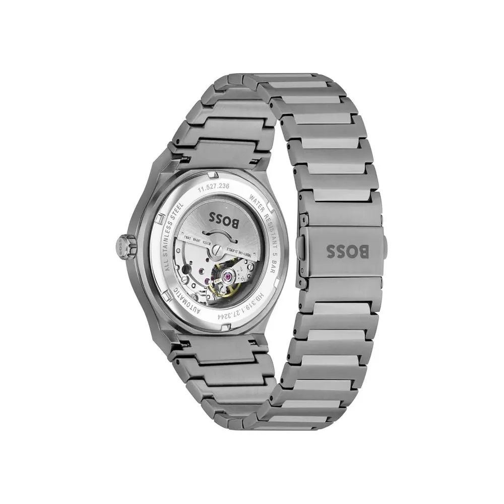 Hugo Boss Men's Gray Stainless Steel Stainless Steel Watch