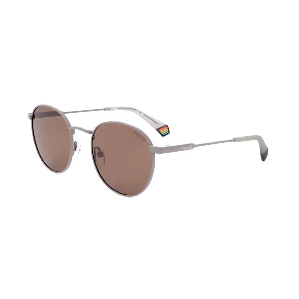 Polaroid Unisex Gray Stainless Steel Sunglasses