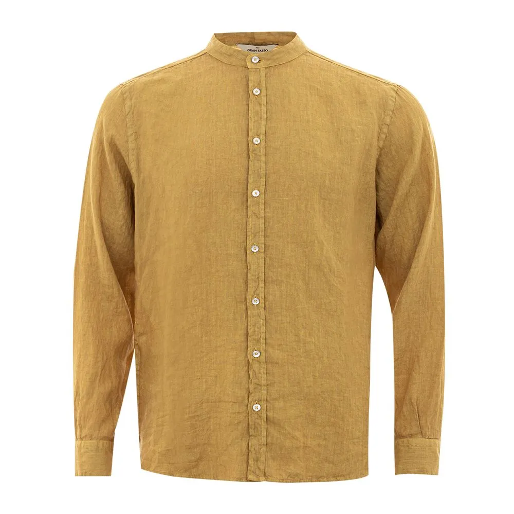 Gran Sasso Men's Gold Linen Elegance Men's Shirt