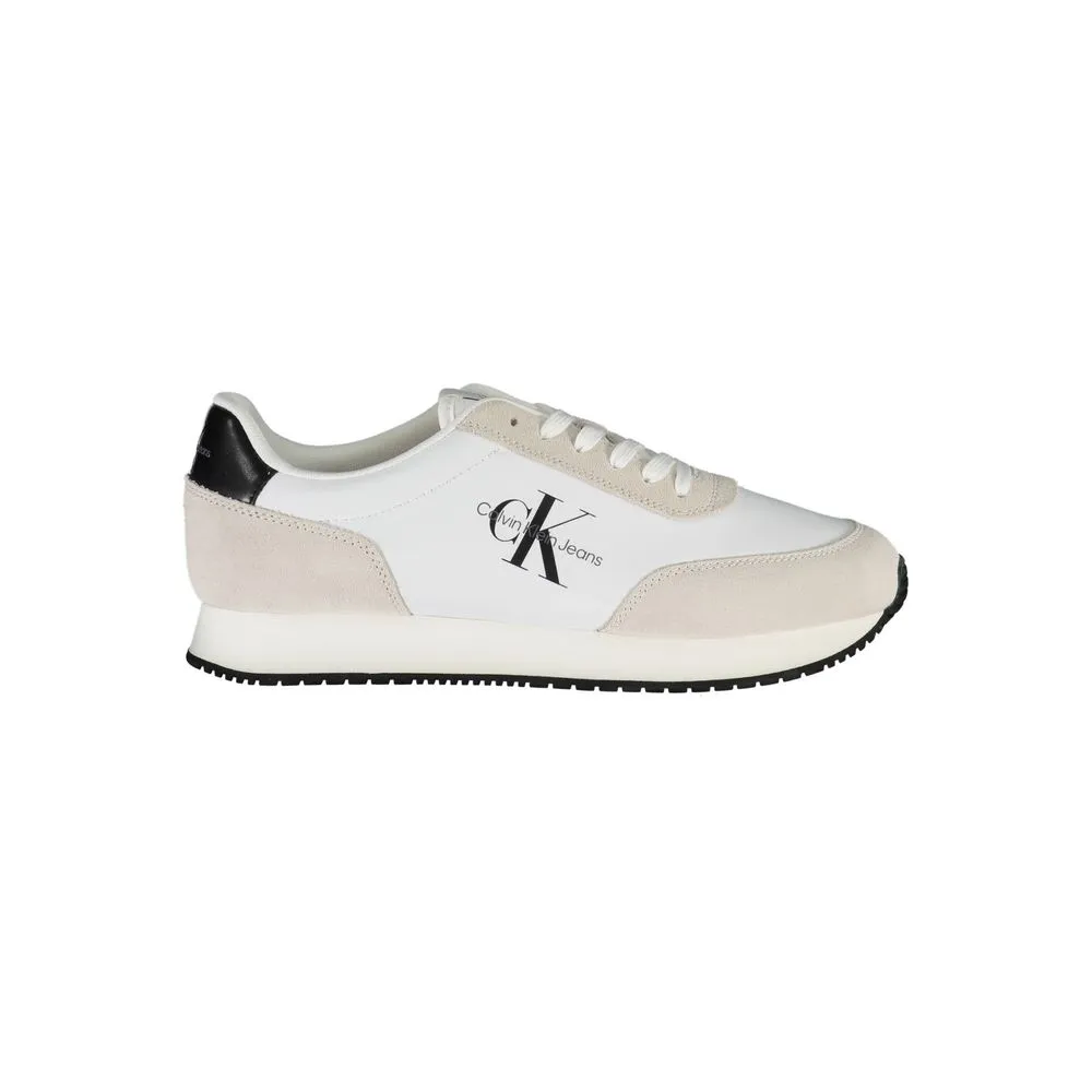 Calvin Klein Men's Sophisticated White Sneakers with Contrast Details