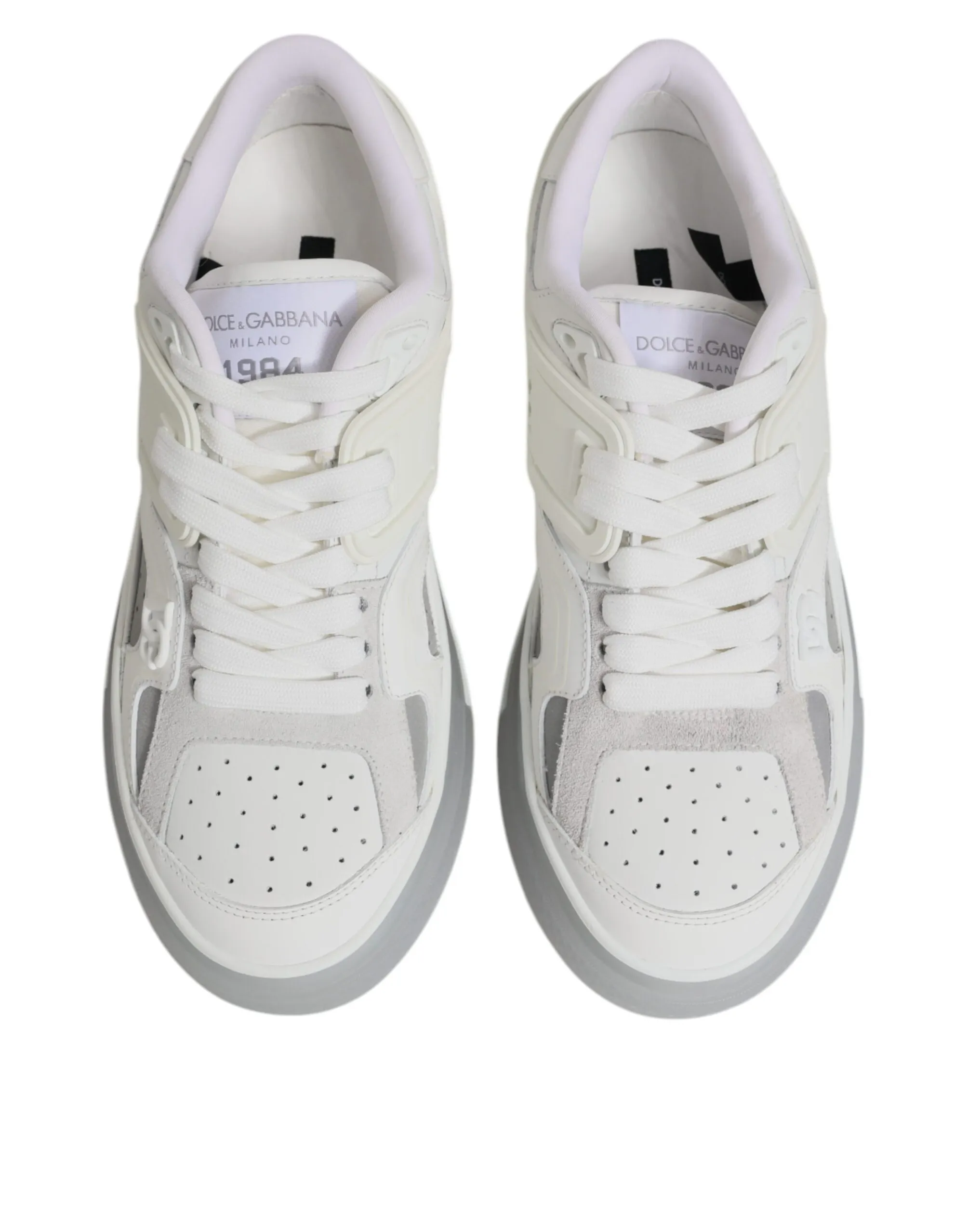 Dolce & Gabbana Men's White DG Logo CUSTOM 2.Zero Sneakers Shoes