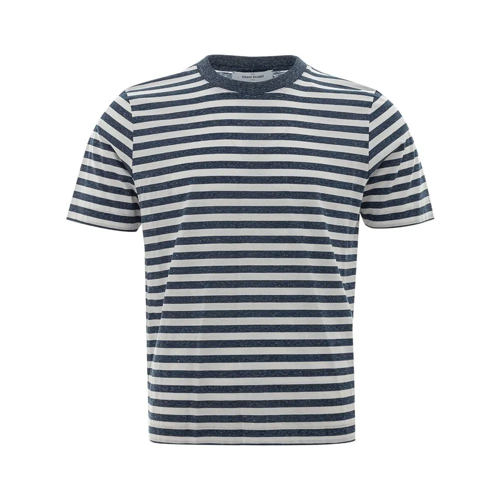Gran Sasso Men's Elegant Cotton Blue Tee for Men