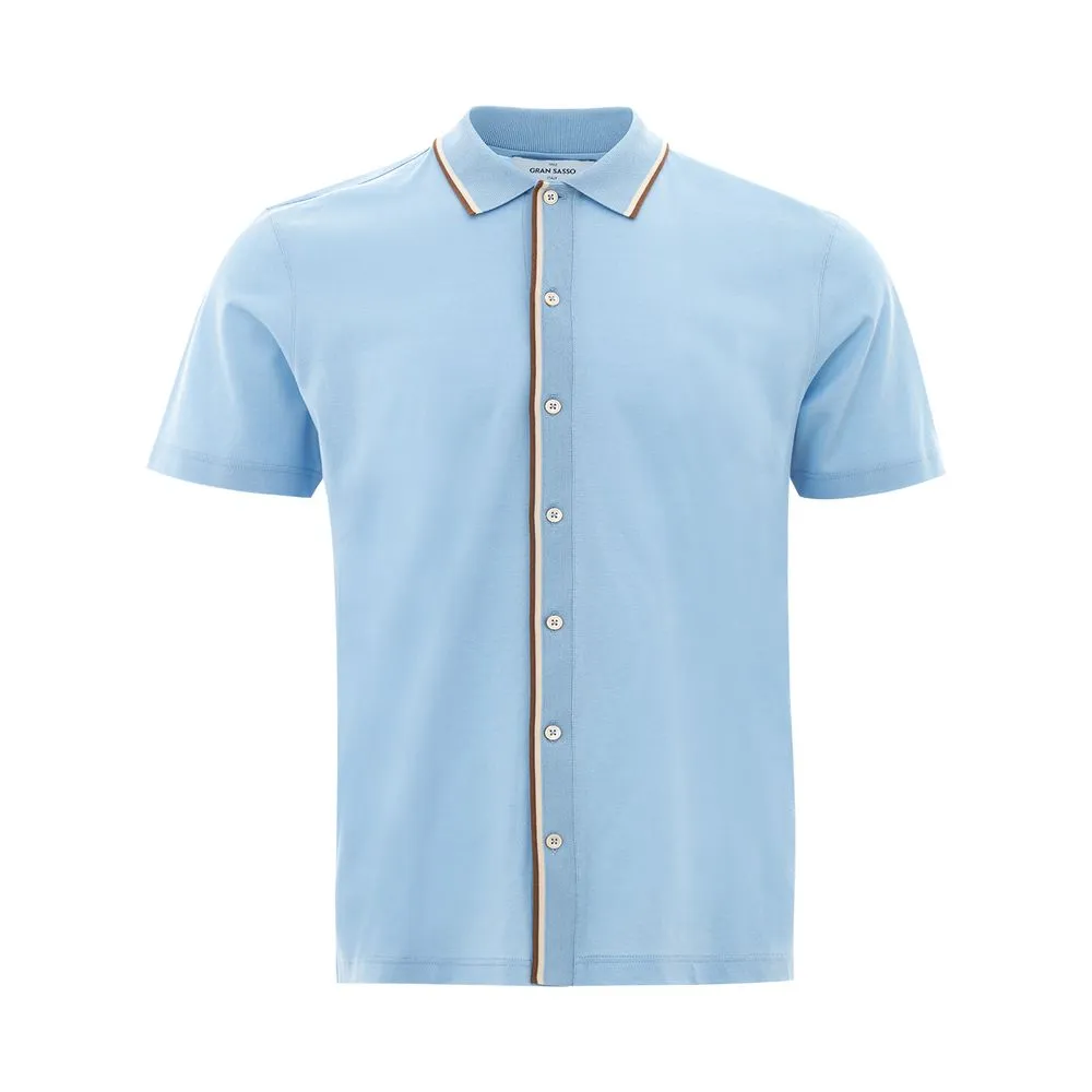 Gran Sasso Men's Elegant Light Blue Cotton Shirt for Men