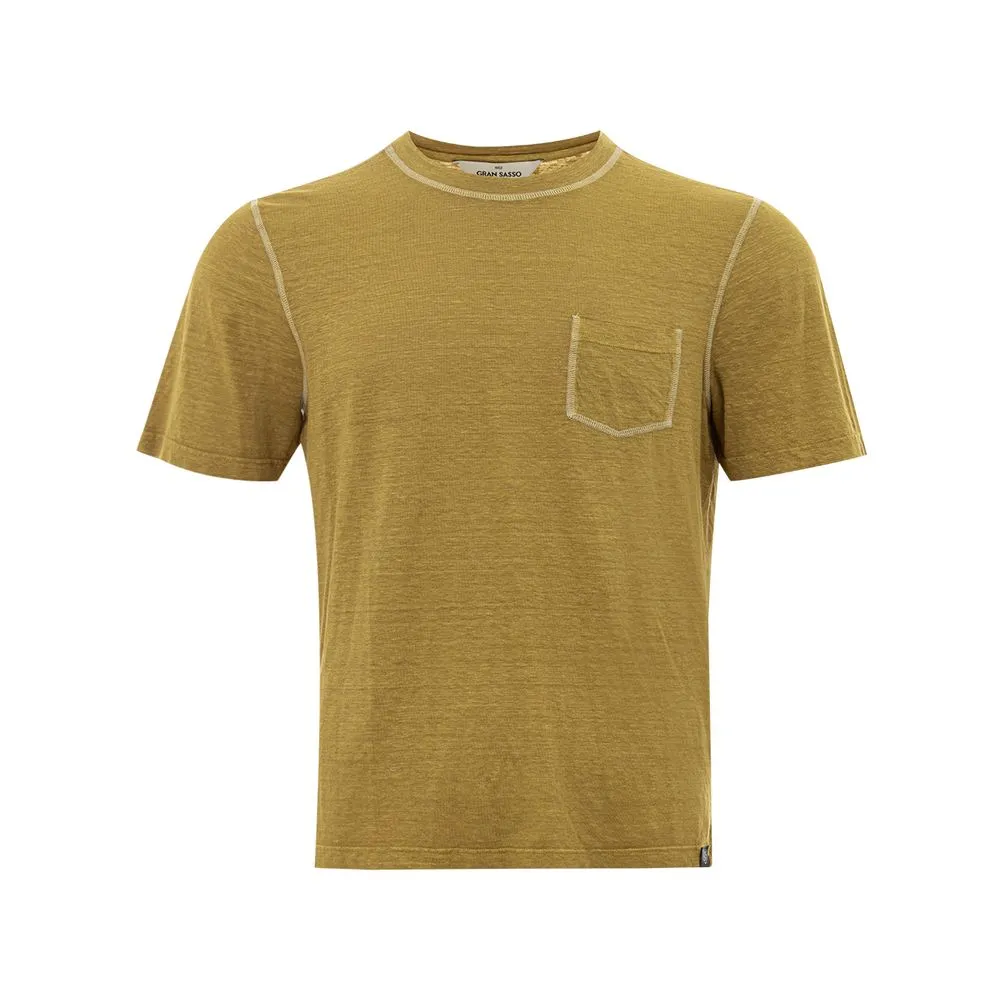 Gran Sasso Men's Elegant Green Linen T-Shirt