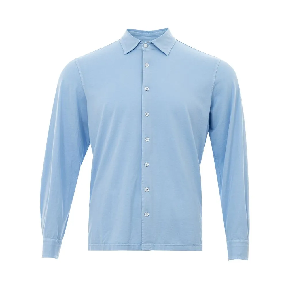 Gran Sasso Men's Elegant Light Blue Cotton Shirt for Men