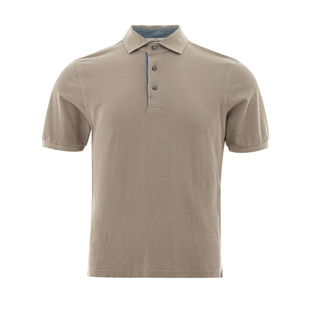 Gran Sasso Men's Beige Cotton Polo Shirt - Timeless Elegance