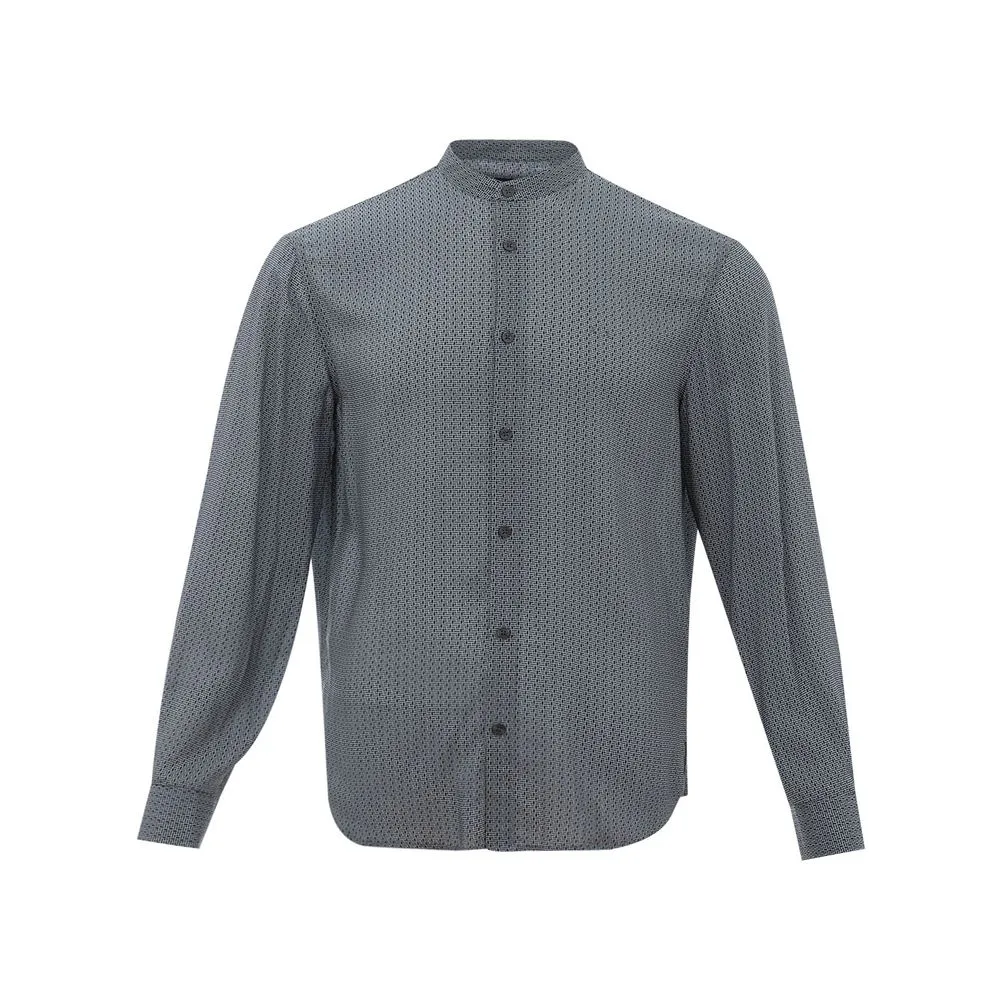 Armani Exchange Men's Sleek Black Viscose Shirt for Men