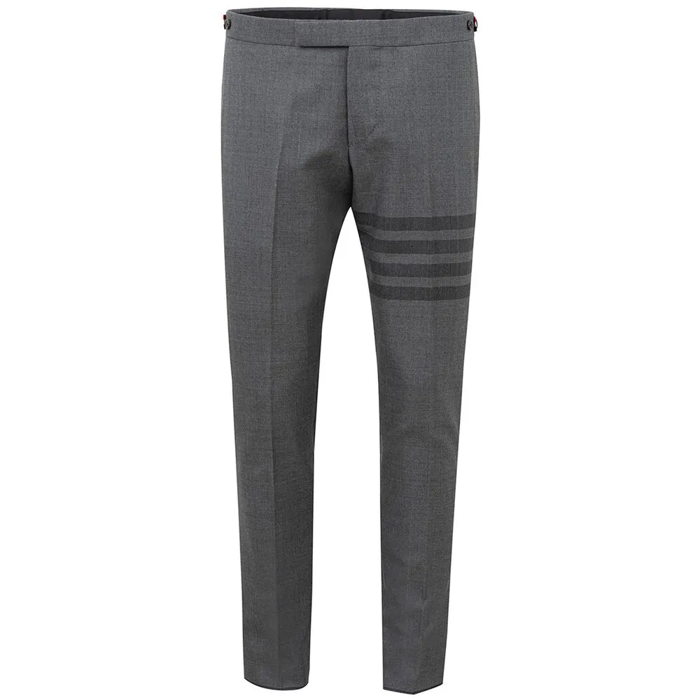 Thom Browne Men's Elevated Gray Wool Trousers for Men