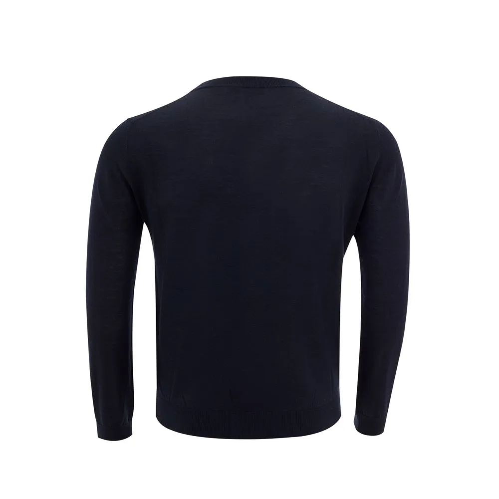 Valentino Men's Chic Blue Wool Sweater for Stylish Comfort