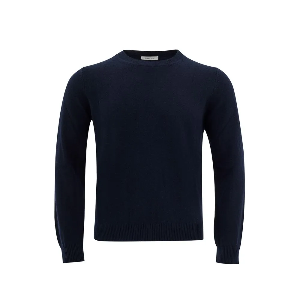 Valentino Men's Elegant Blue Wool Sweater for Men