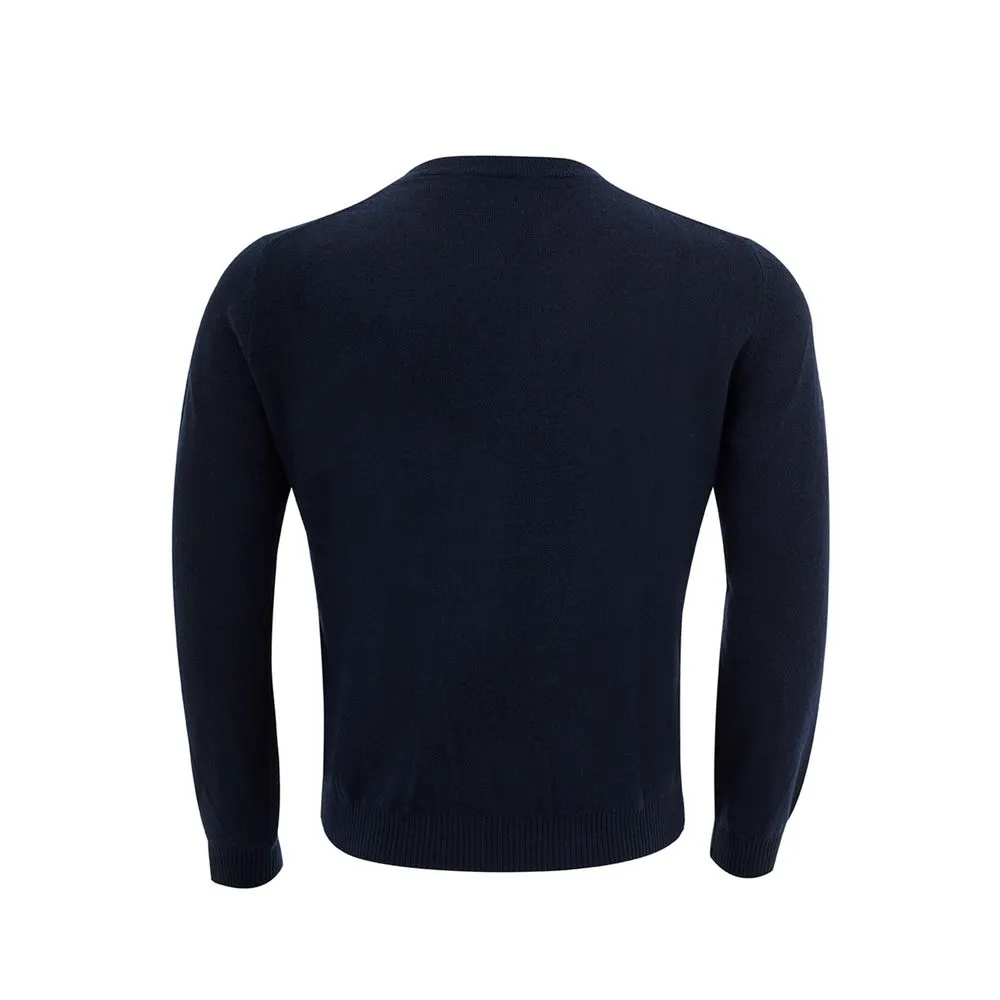 Valentino Men's Elegant Blue Wool Sweater for Men