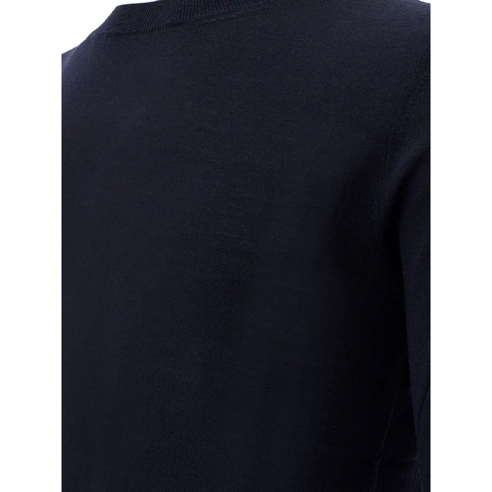 Valentino Men's Chic Blue Wool Sweater for Stylish Comfort
