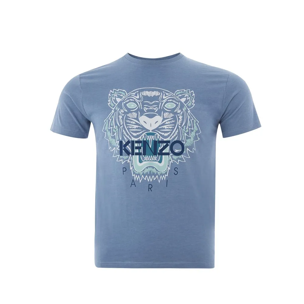 Kenzo Men's Elegant Light Blue Cotton T-Shirt