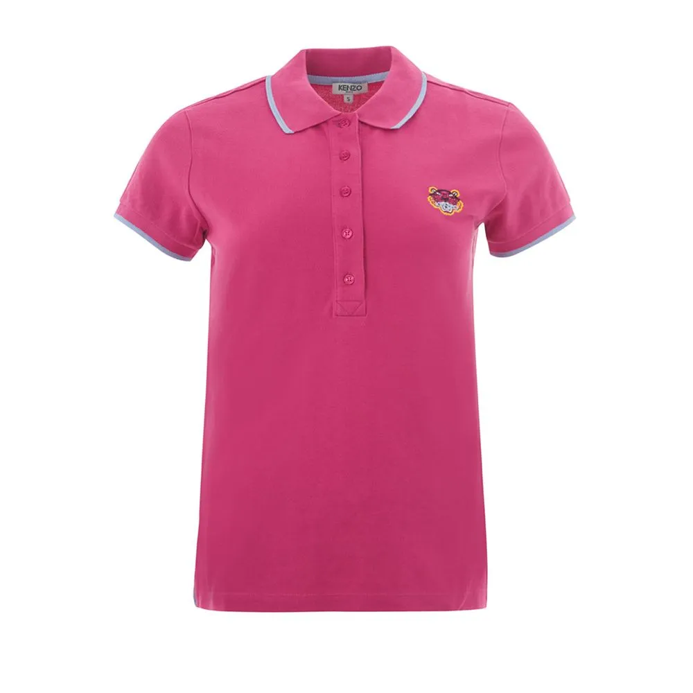 Kenzo Women's Chic Pink Cotton Polo for Sophisticated Style
