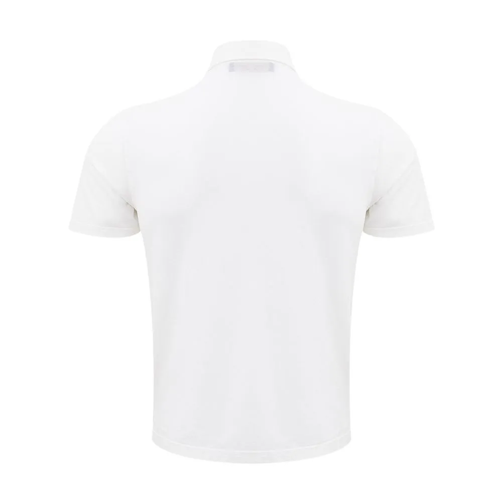Lardini Men's Elegant White Cotton Polo by Lardini