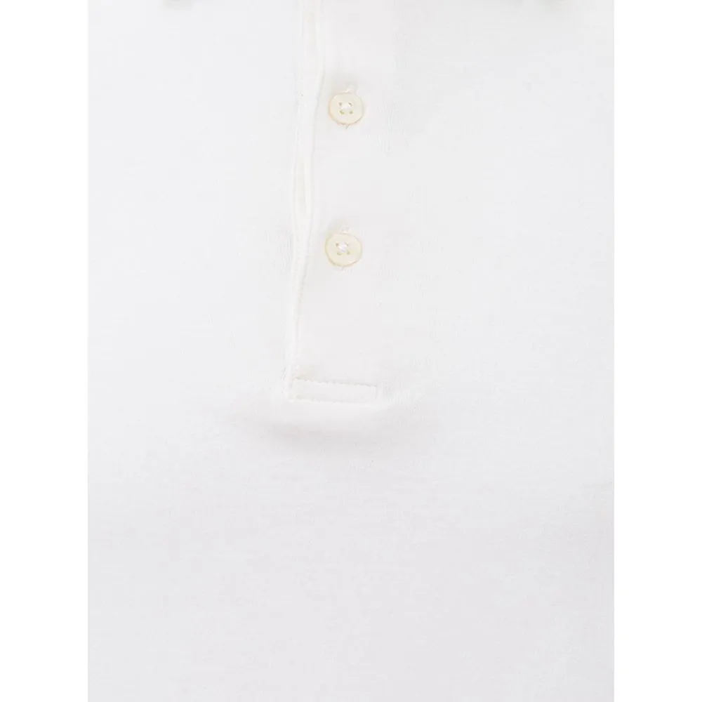 Lardini Men's Elegant White Cotton Polo by Lardini