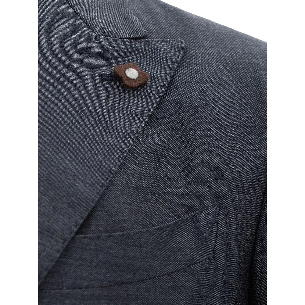Lardini Men's Elegant Gray Wool Jacket for Sophisticated Men