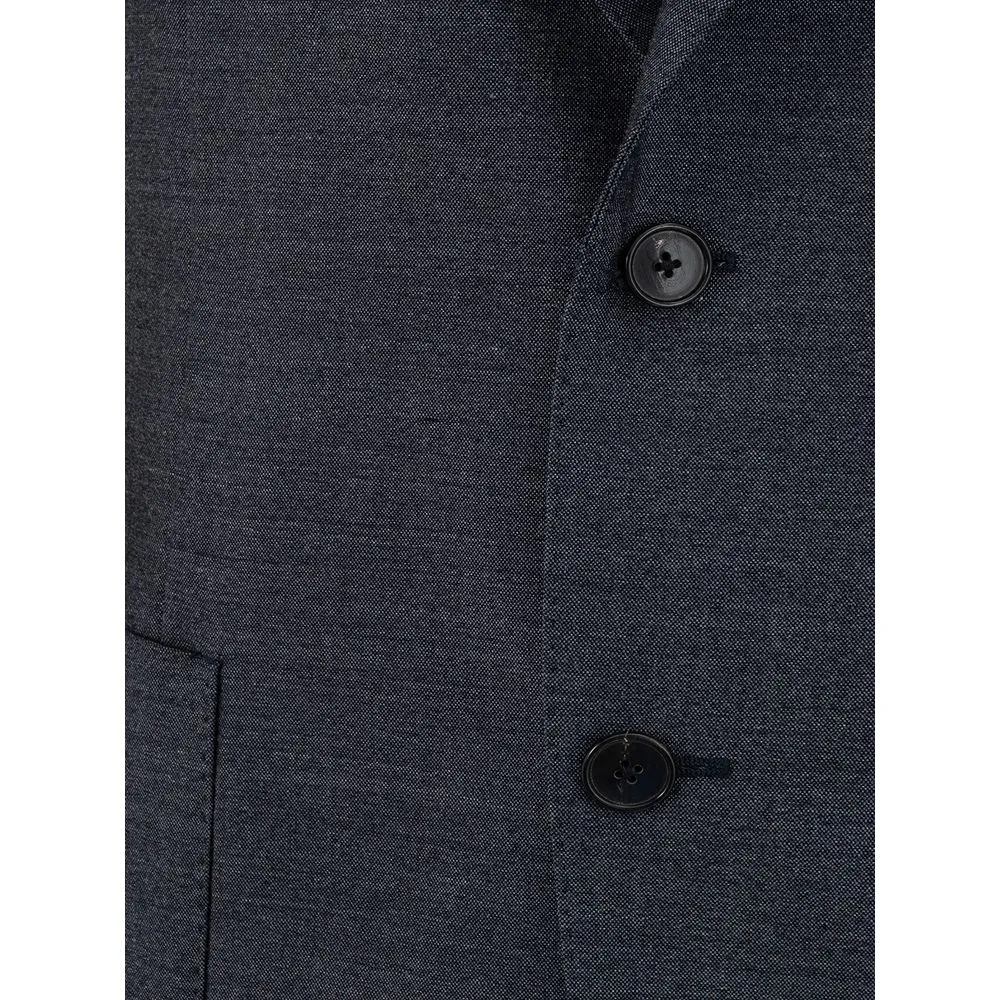 Lardini Men's Elegant Gray Wool Jacket for Sophisticated Men