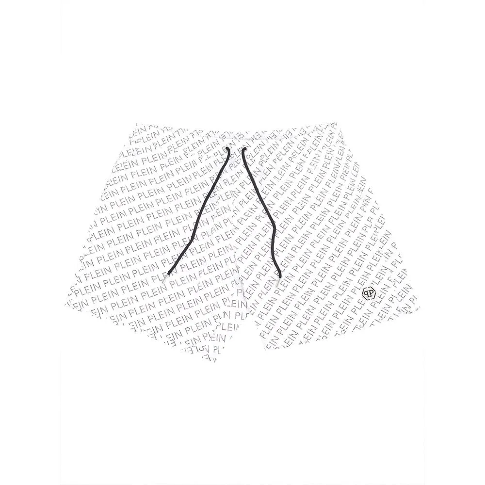 Philipp Plein Men's Exquisite White Polyester Swimwear for Men