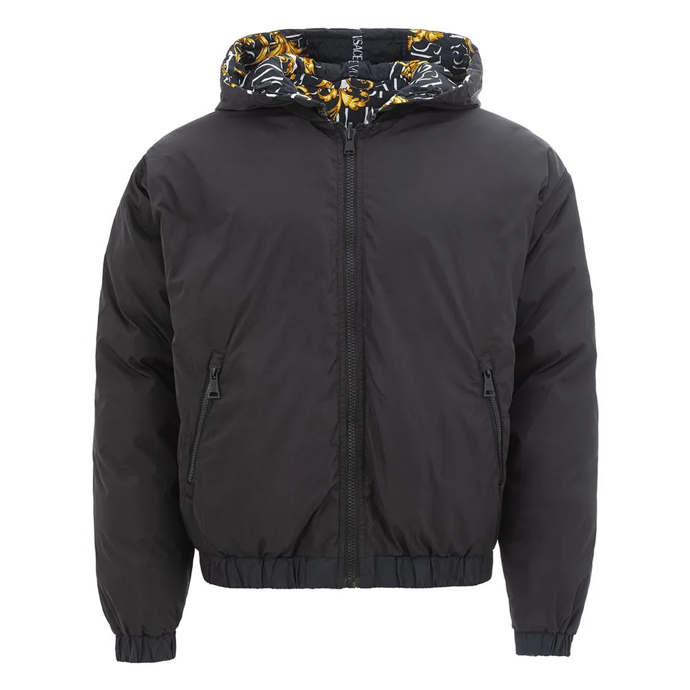 Versace Jeans Men's Sleek Black Versace Polyamide Jacket