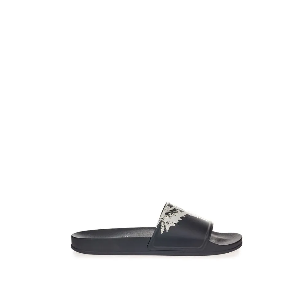 Marcelo Burlon Men's Sleek Black Cotton Sandals for Men