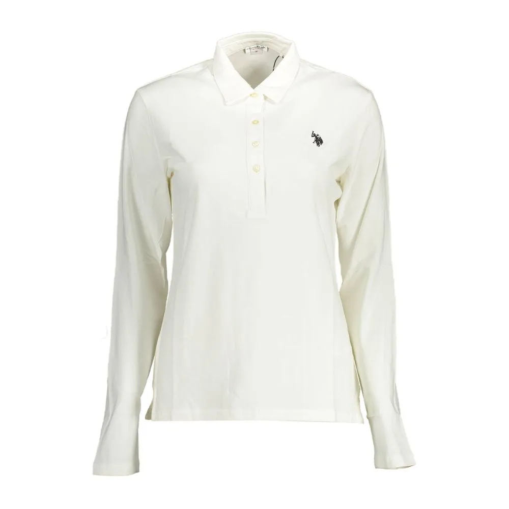 U.S. POLO ASSN. White Cotton Women Polo Shirt