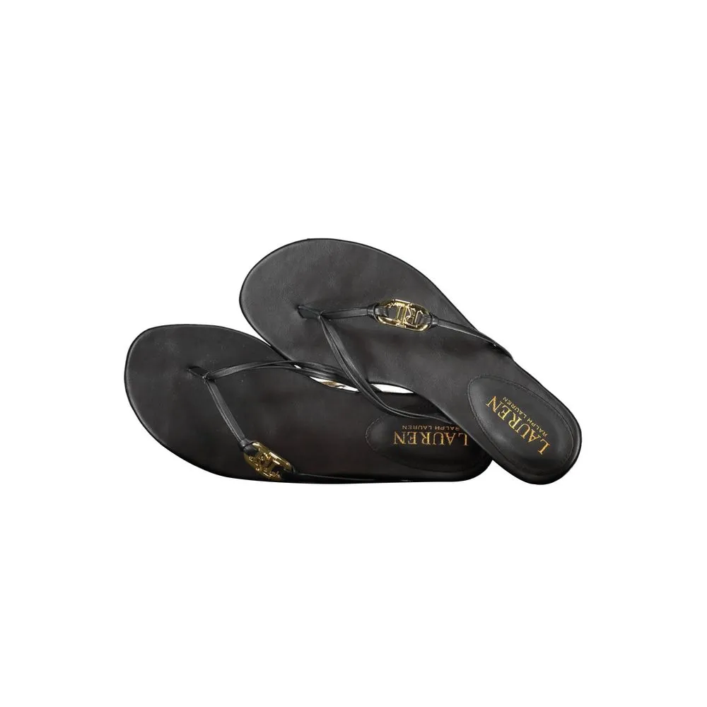 Ralph Lauren Women's Black Leather Sandal