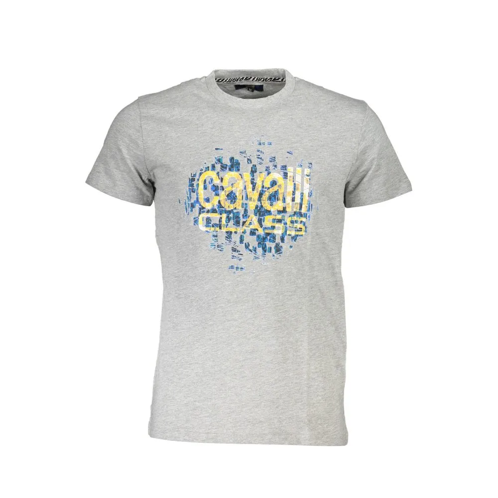 Cavalli Class Men's Gray Cotton T-Shirt