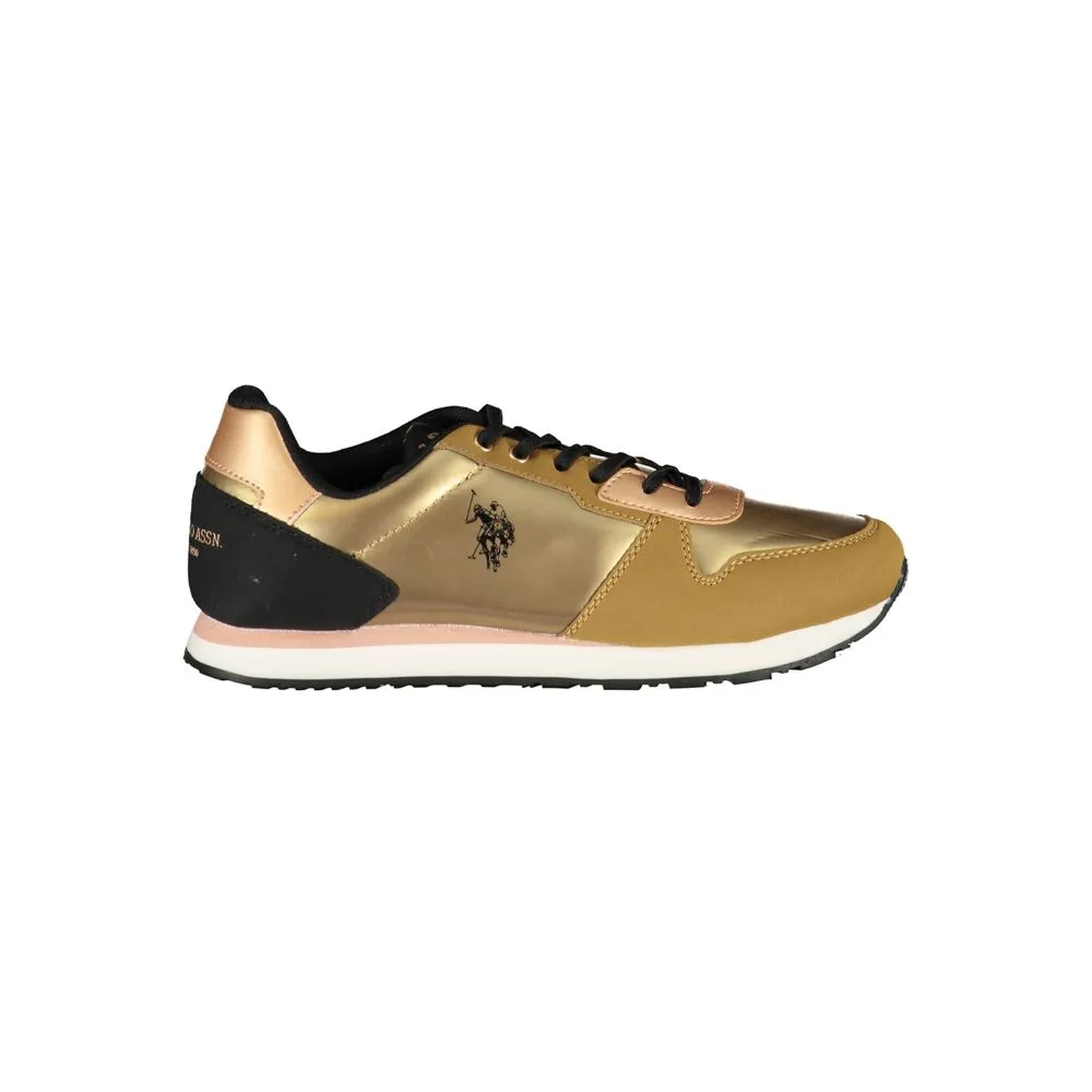U.S. POLO ASSN. Women's Gold Polyester Sneaker
