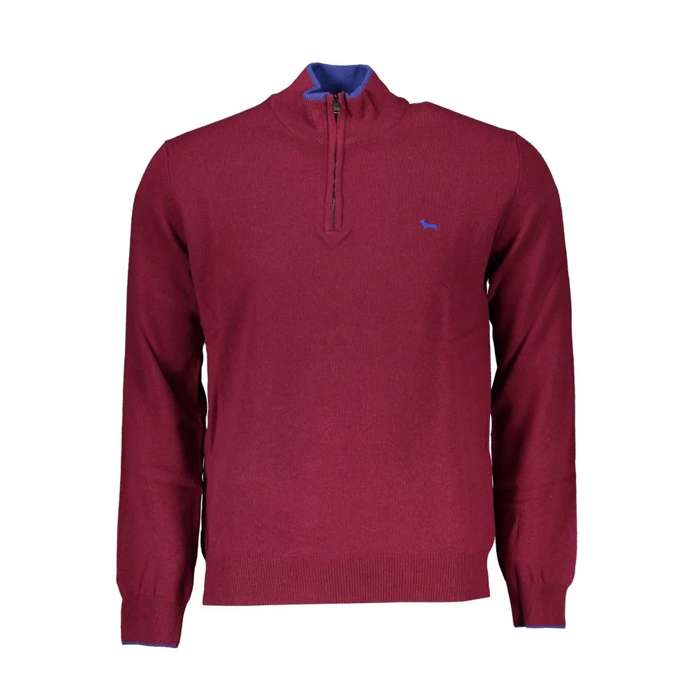 Harmont & Blaine Men's Elegant Half-Zip Sweater with Embroidery Detail