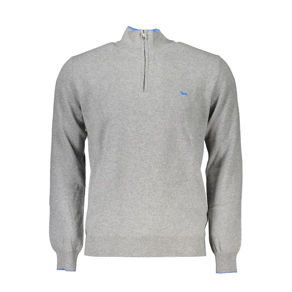 Harmont & Blaine Men's Elegant Half-Zip Sweater with Contrast Details