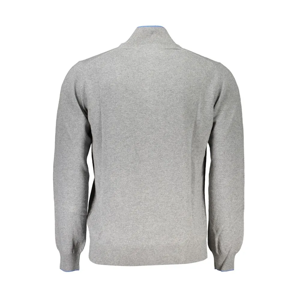 Harmont & Blaine Men's Elegant Half-Zip Sweater with Contrast Details