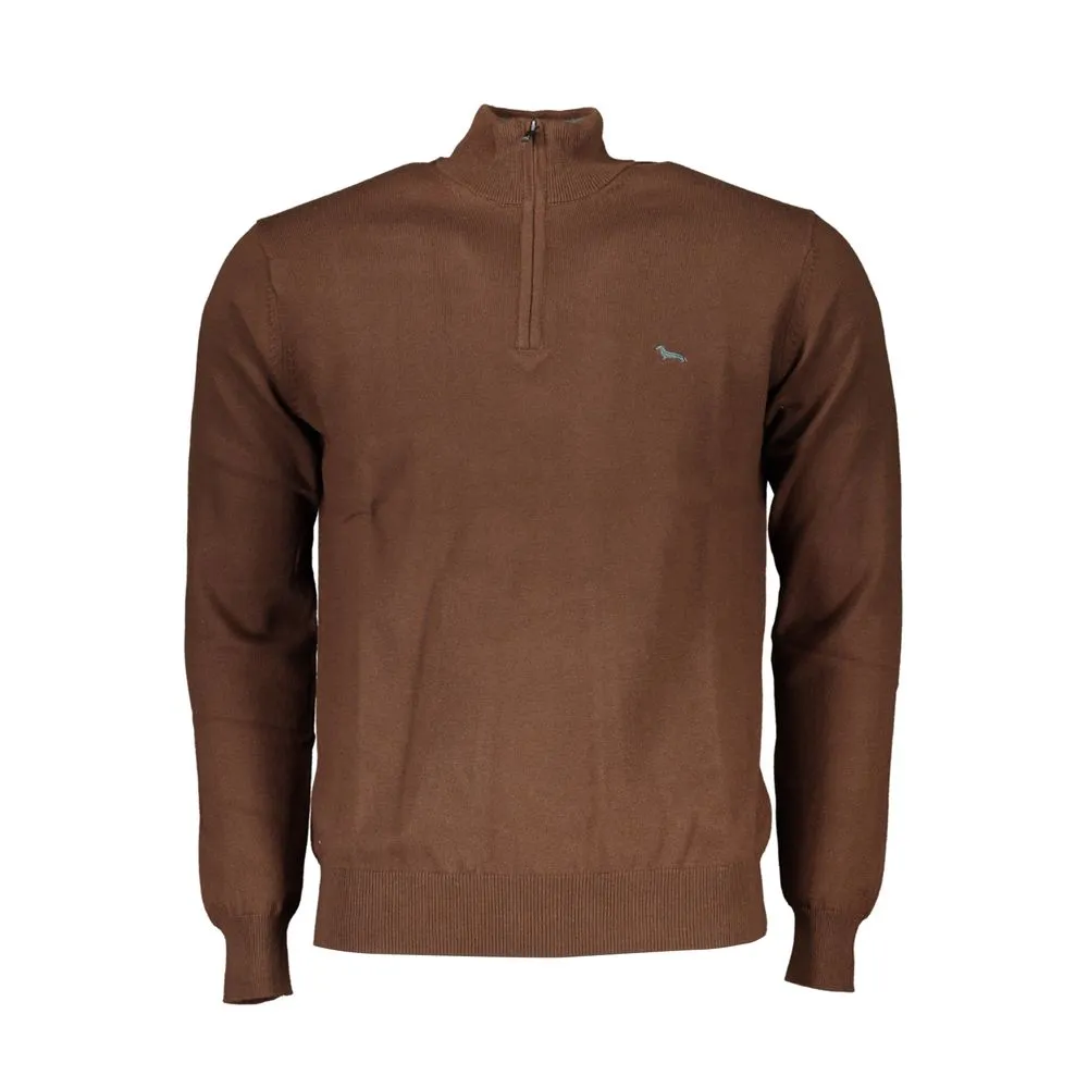 Harmont & Blaine Men's Chic Brown Half-Zip Cotton Sweater