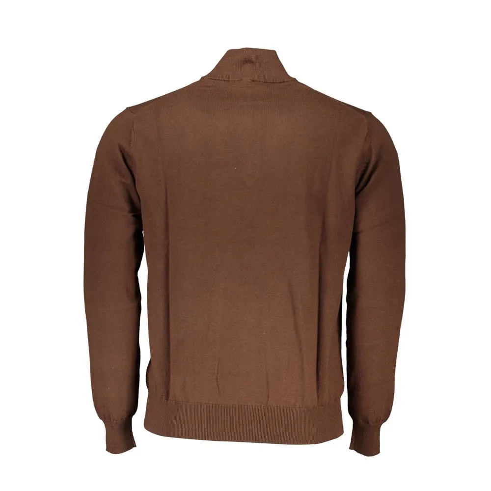 Harmont & Blaine Men's Chic Brown Half-Zip Cotton Sweater