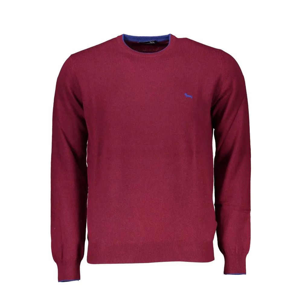 Harmont & Blaine Men's Chic Pink Crew Neck Sweater with Contrast Details