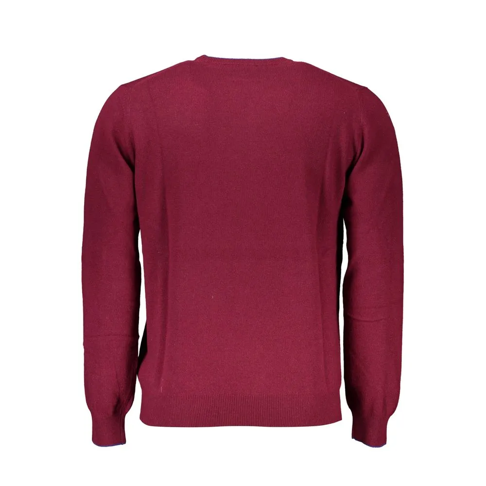 Harmont & Blaine Men's Chic Pink Crew Neck Sweater with Contrast Details