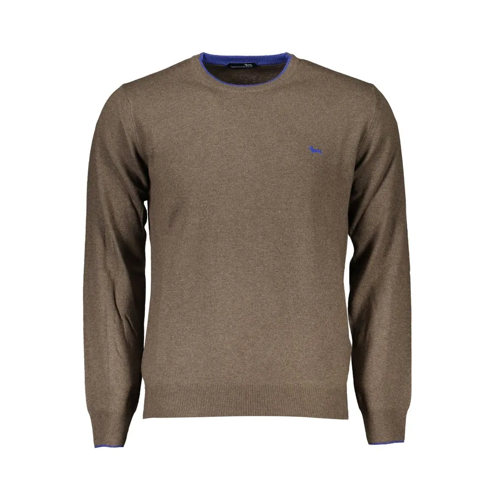 Harmont & Blaine Men's Elegant Crew Neck Contrast Detail Sweater