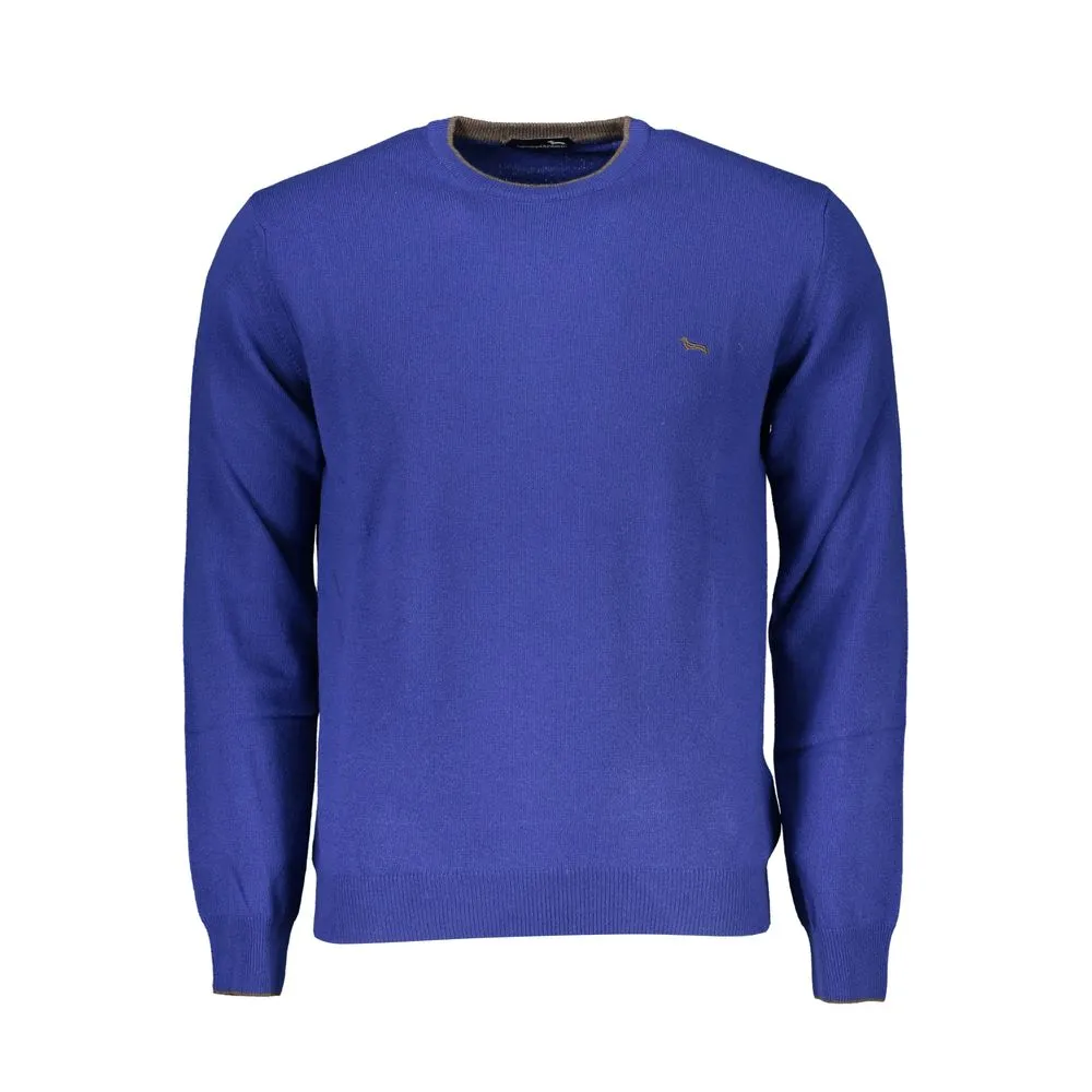 Harmont & Blaine Men's Elegant Blue Crew Neck Cashmere Blend Sweater