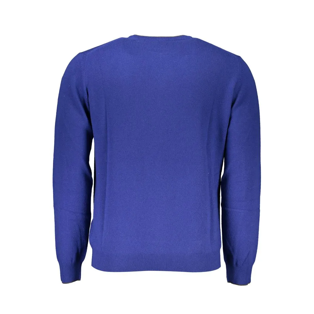 Harmont & Blaine Men's Elegant Blue Crew Neck Cashmere Blend Sweater