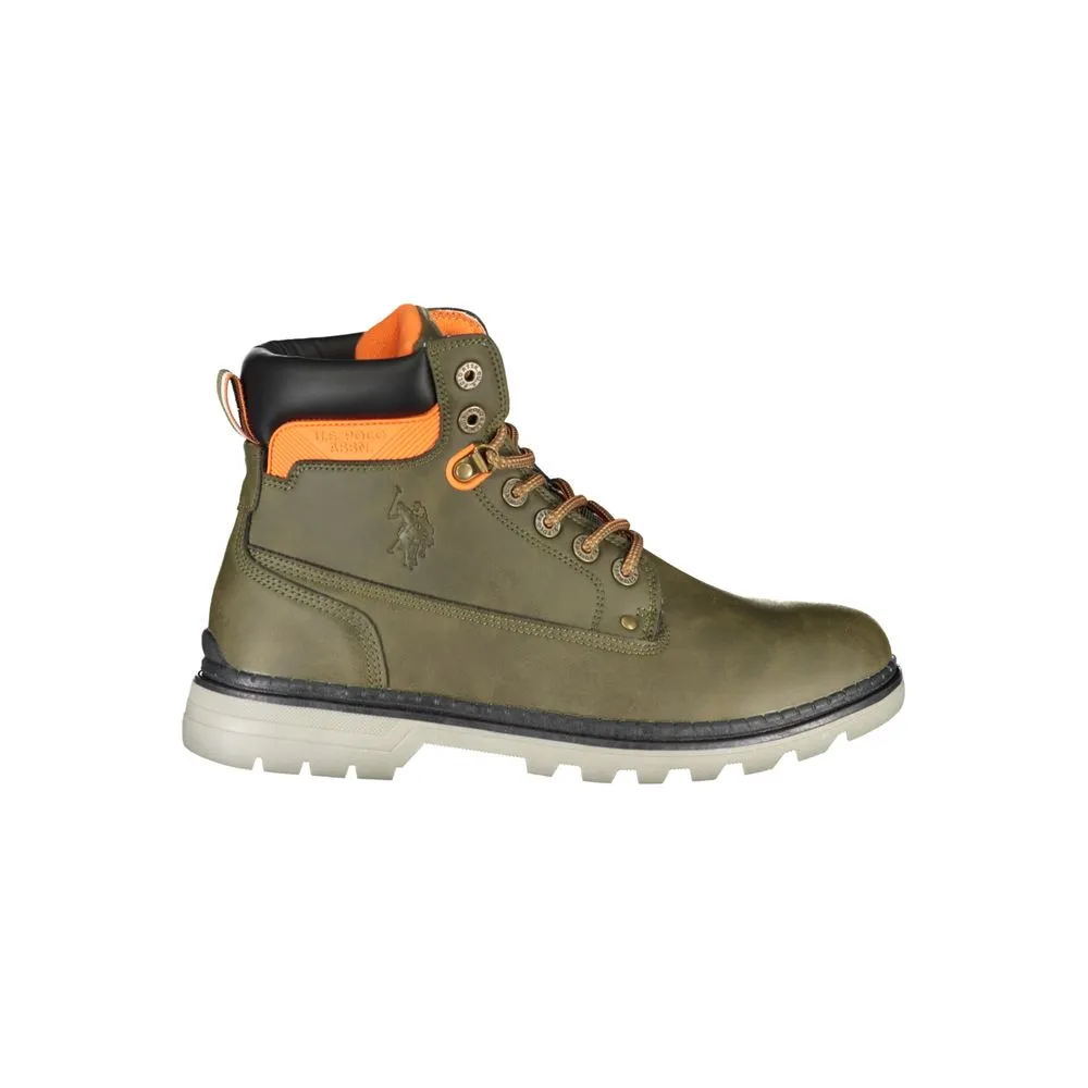 U.S. POLO ASSN. Men's Elegant Lace-Up High Boots with Contrast Details